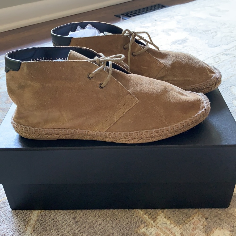 Saint Laurent- Laced Up Espadrille in Suede